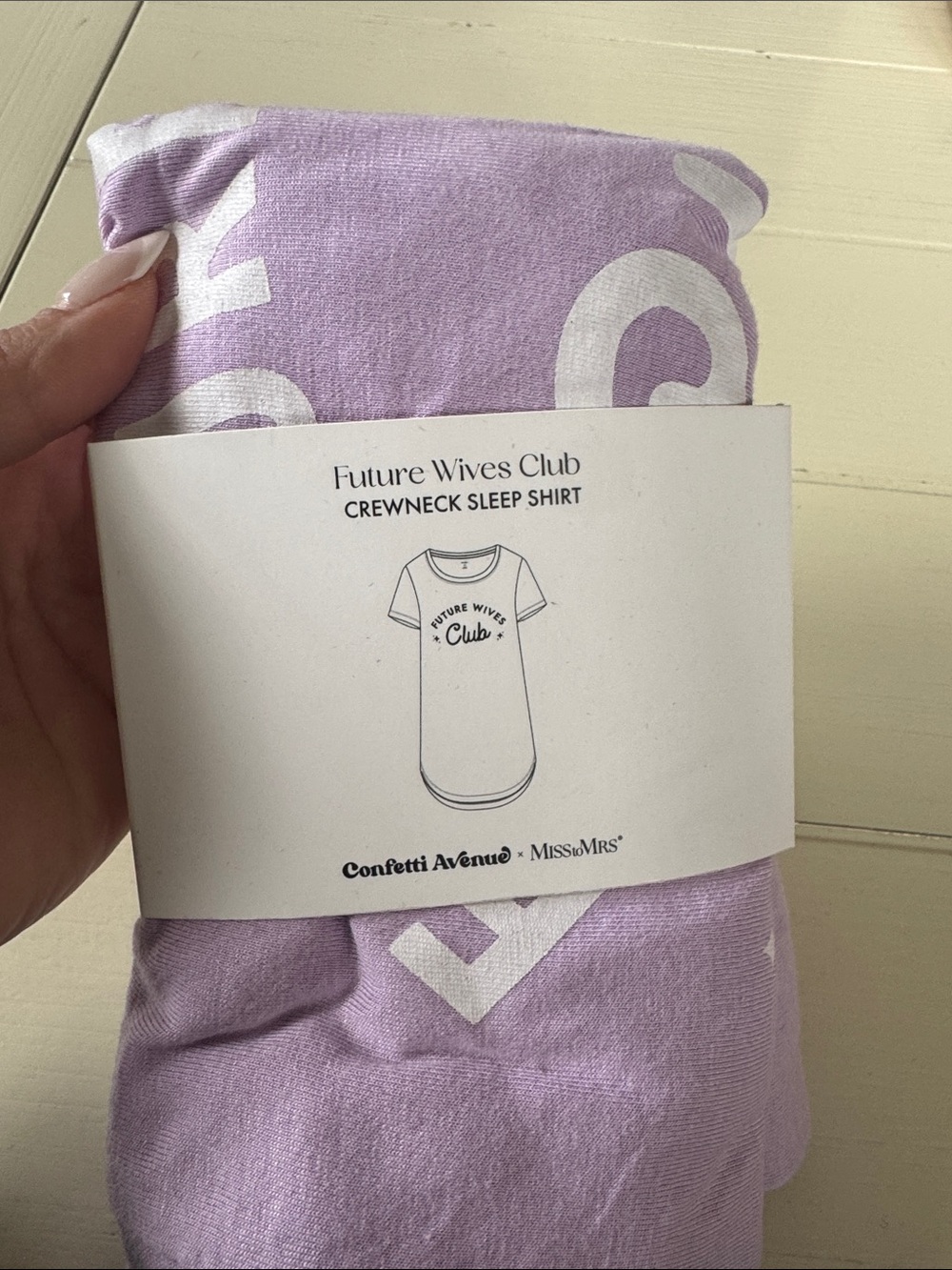 Future Wives Club Crewneck Sleep Shirt - Lavender with White Print